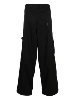 Bavlněné rovné kalhoty Yohji Yamamoto černé