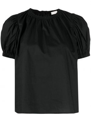 Bluzka bawełniana plisowana Ulla Johnson czarna