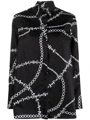 Cămășă de blugi din satin cu imagine Versace Jeans Couture