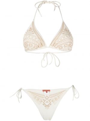 Brodert bikini Ermanno Scervino hvit