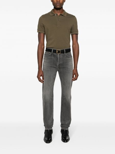 Bavlněné slim fit skinny džíny Tom Ford šedé