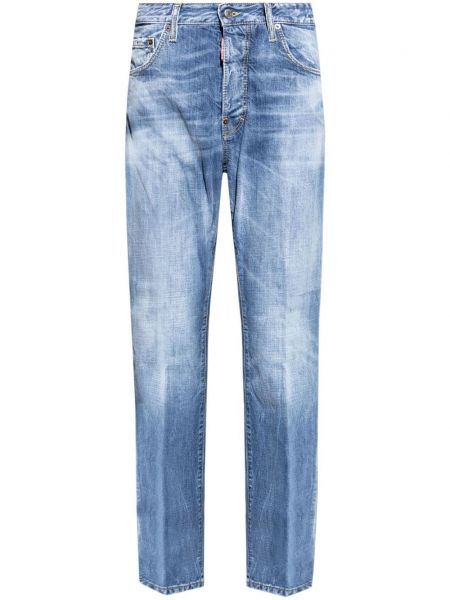Bavlnené džínsy bežného strihu Dsquared2 modrá