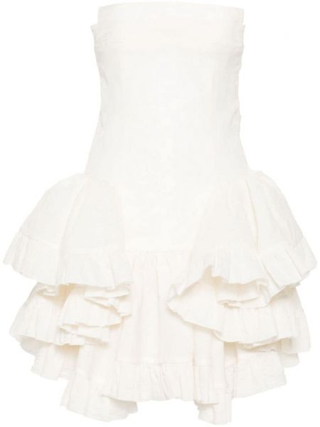 Βραδινό φόρεμα ζακάρ Shushu/tong λευκό