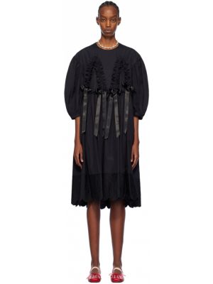 Платье миди с пышными рукавами Simone Rocha черное