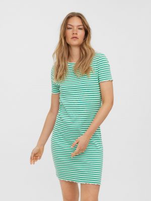 Pruhované mini šaty Vero Moda zelené