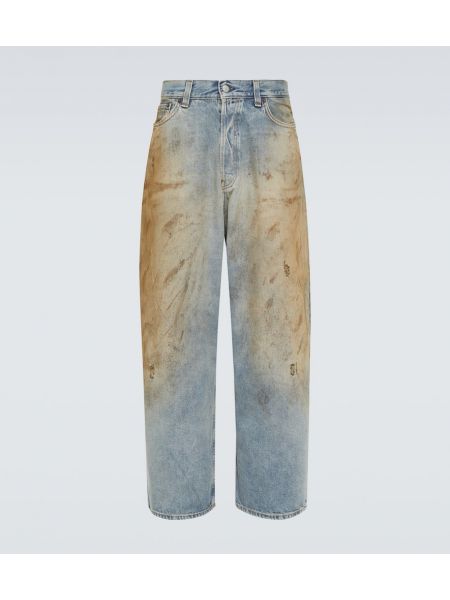Voľné obnosené džínsy s rovným strihom Acne Studios modrá