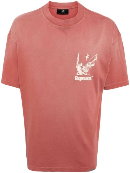 T-shirt aus baumwoll mit print Represent rot