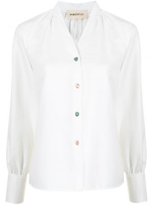 Camisa con escote v manga larga Portspure blanco