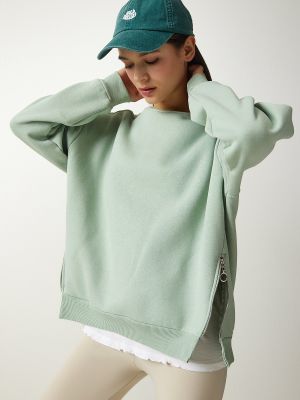 Adīti džemperis ar rāvējslēdzēju Happiness İstanbul zaļš