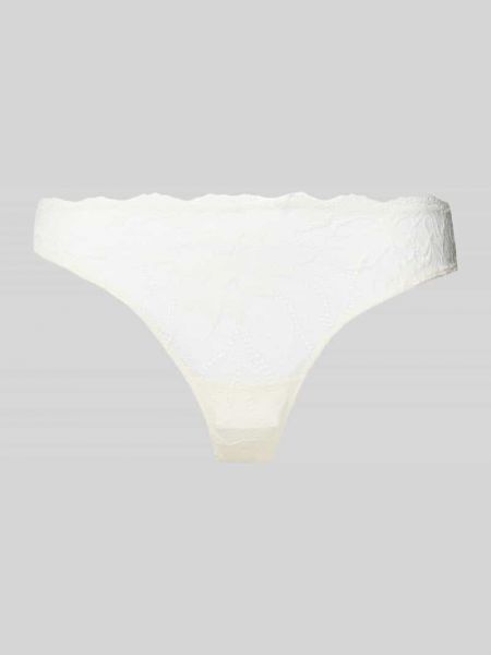 Stringi w kwiatki koronkowe Calvin Klein Underwear białe