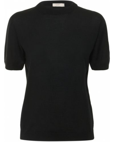 Vlněné tričko Agnona - černá