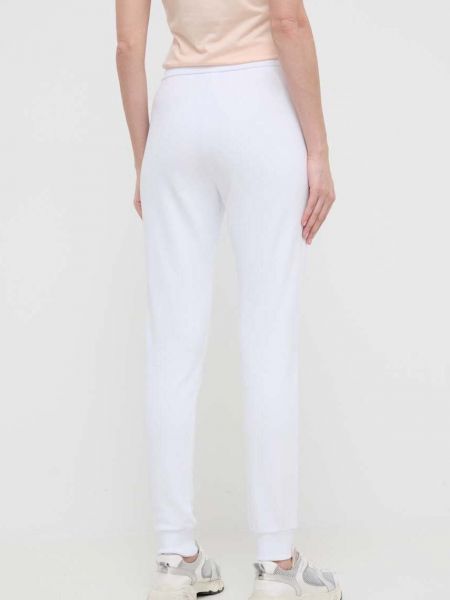 Pantaloni sport din bumbac Armani Exchange alb