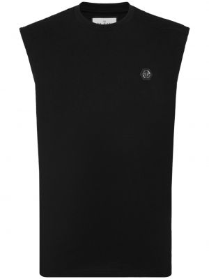 Chemise en coton avec applique Philipp Plein noir