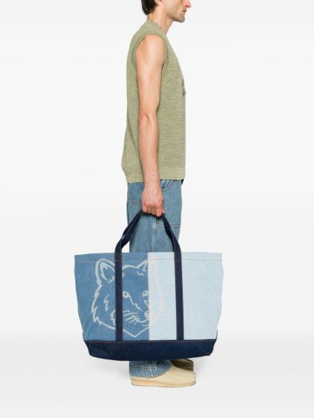 Shopper handtasche mit print Maison Kitsuné