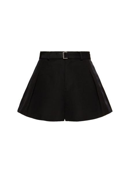 Bomull silke shorts Sacai svart