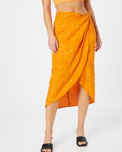 Midi φούστα Gina Tricot πορτοκαλί