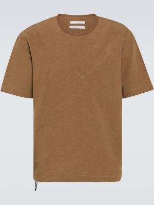 Medvilninis lininis marškinėliai Ranra ruda