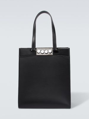 Usnjena nakupovalna torba Alexander Mcqueen črna