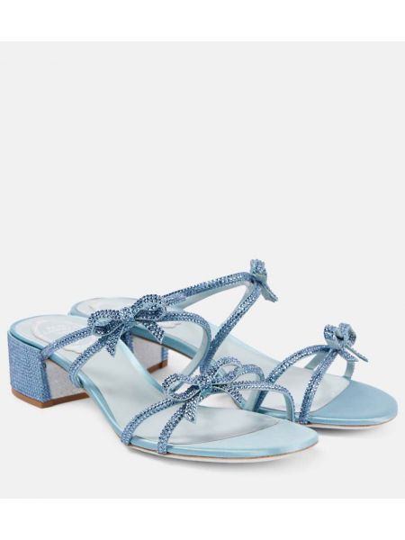 Satin mules Rene Caovilla blå