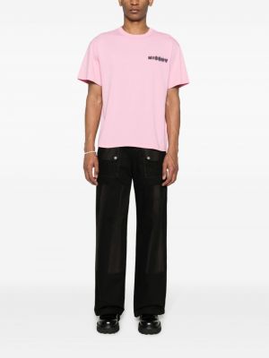 Bavlněné tričko s potiskem Misbhv růžové