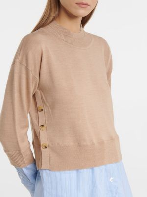 Sweter wełniany Veronica Beard beżowy