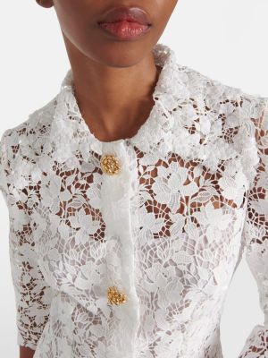 Sukienka midi koronkowa Oscar De La Renta biała