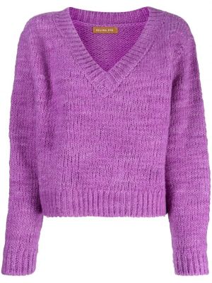 Džemperis ar v veida izgriezumu Rejina Pyo violets