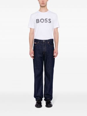 T-shirt mit print mit rundem ausschnitt Boss weiß