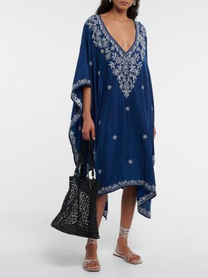 Μεταξωτή μίντι φόρεμα με σχέδιο Juliet Dunn μπλε