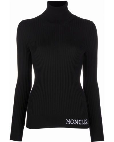 Jersey de cuello vuelto de tela jersey Moncler negro