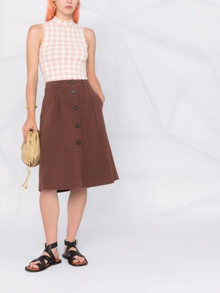 Falda midi de cintura alta Peserico marrón