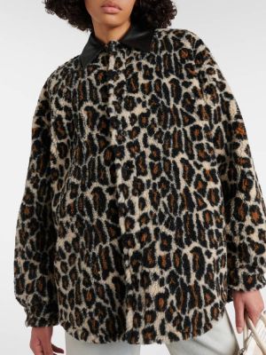 Košulja s krznom s printom s leopard uzorkom Maison Margiela