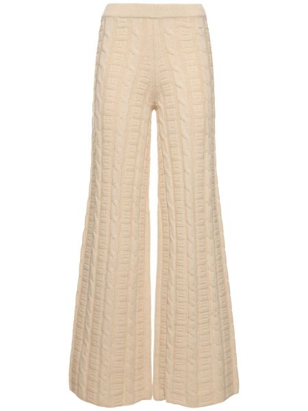 Pantalones de lana de punto Acne Studios beige