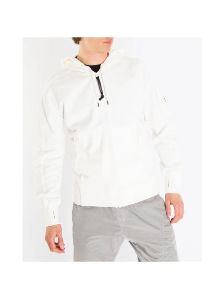 Suéter con cremallera con capucha C.p. Company blanco