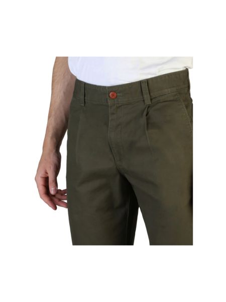 Pantalones con cremallera de algodón Tommy Hilfiger verde