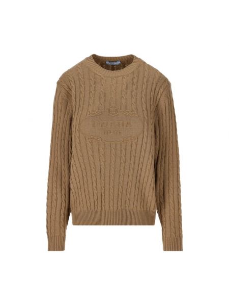 Sweter z kaszmiru Prada brązowy