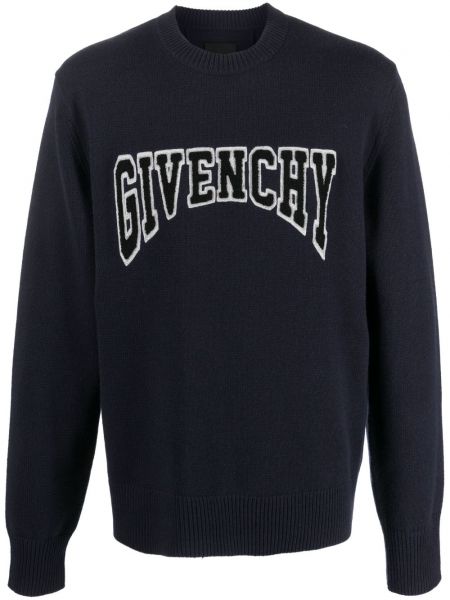 Dzianinowy sweter Givenchy niebieski