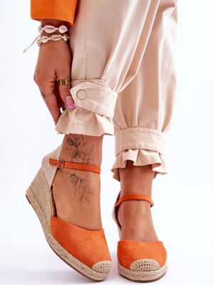 Sandale od brušene kože s punim potplatom Kesi narančasta
