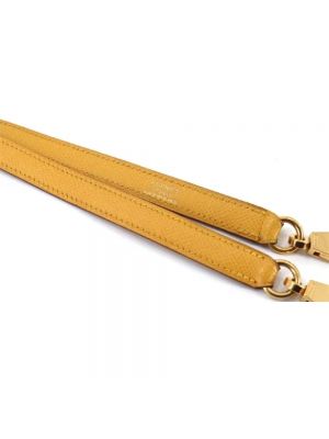 Cinturón de cuero Hermès Vintage amarillo
