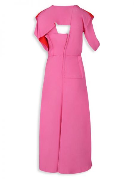 Платье миди с драпировкой Bottega Veneta розовый