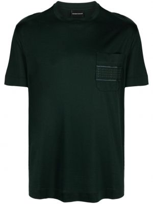 Тениска от джърси Emporio Armani зелено