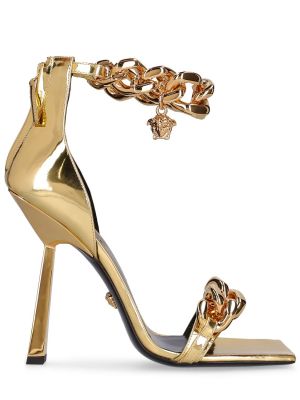 Sandały skórzane Versace złote