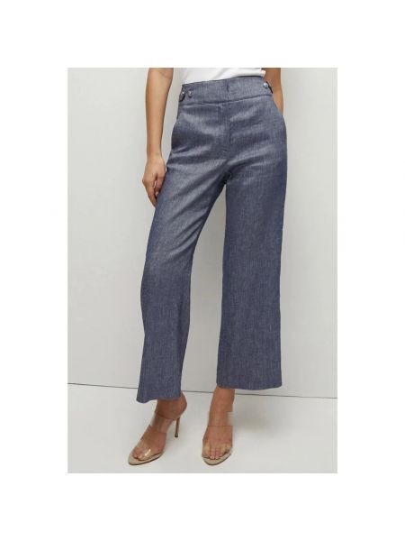 Pantalones cortos de lino Veronica Beard azul