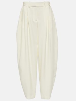 Plisované vlnené nohavice Stella Mccartney biela