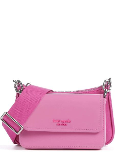 Лаковая кожаная сумка через плечо Kate Spade New York розовая