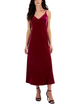 Женское бархатное платье-комбинация без рукавов с v-образным вырезом Taylor розовый