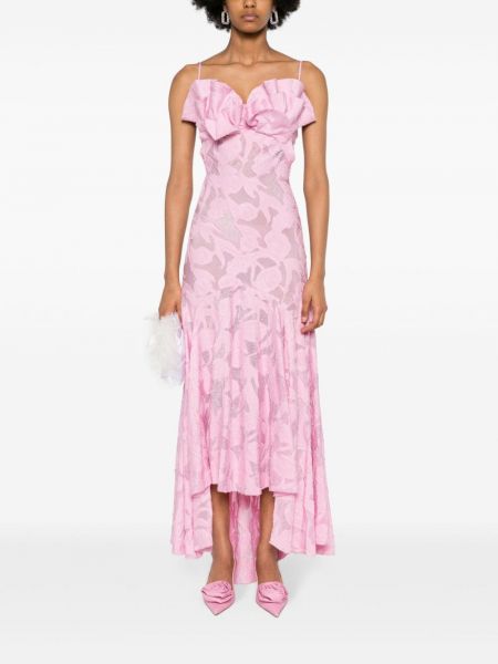 Asymetrické midi šaty Maria Lucia Hohan růžové