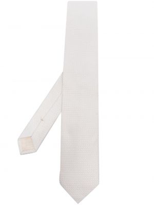 Cravată de mătase din jacard D4.0 alb