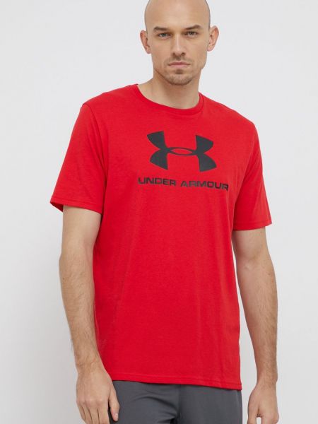 Тениска с дълъг ръкав с принт Under Armour червено