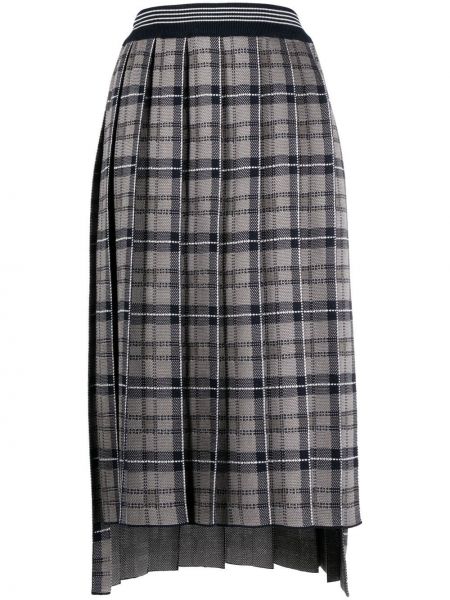 Plisirana midi suknja s printom Thom Browne siva